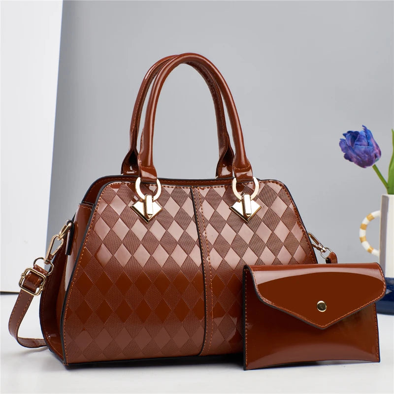 Luxury Brand Designer Women's Handbag – Large Capacity Shoulder Bag with Classic Diamond Pattern