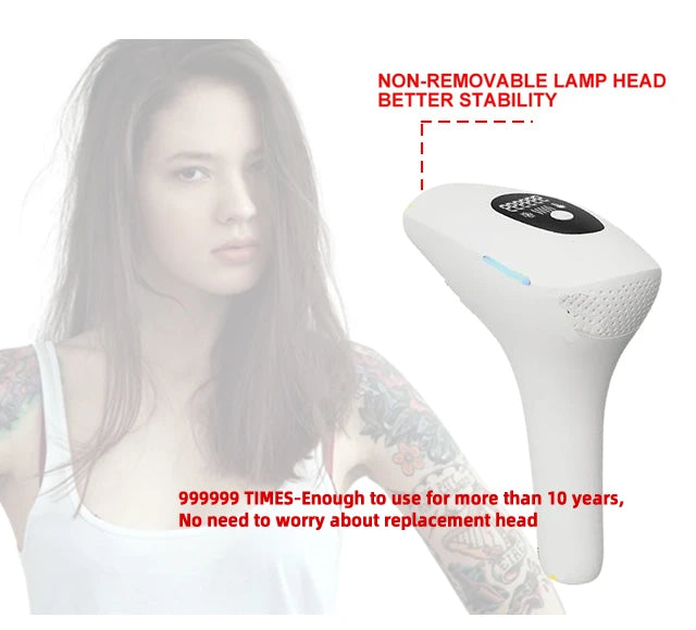 "Aparelho de Depilação Profissional IPL/Laser para Uso Caseiro – Resultados Permanentes e Indolores para Mulheres e Homens"