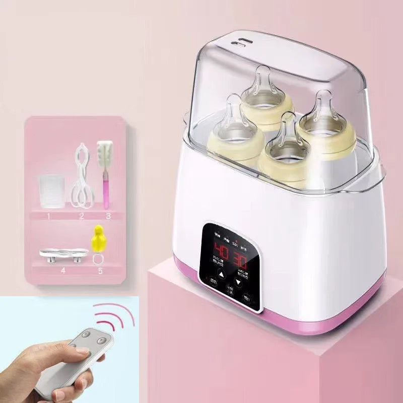 **Aquecedor e Esterilizador de Mamadeira 2 em 1 Automático – Inteligente, LED, Seguro e Rápido