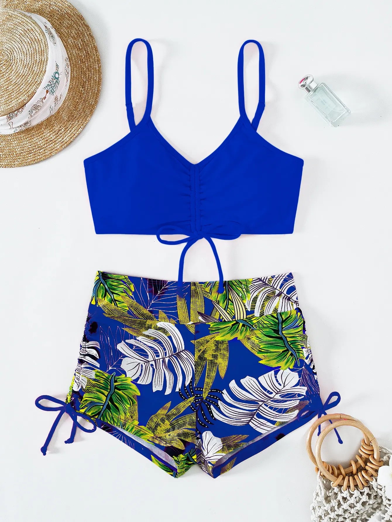 Women's 2025 Stylish Drawstring Swimsuit – High Waist Two-Piece