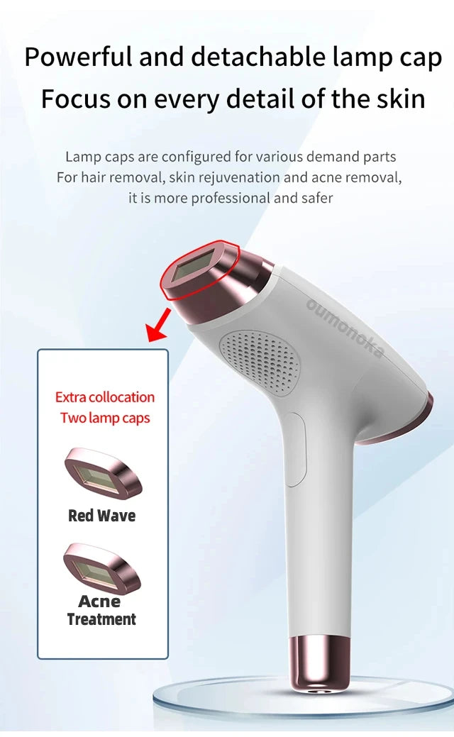 "Aparelho de Depilação Profissional IPL/Laser para Uso Caseiro – Resultados Permanentes e Indolores para Mulheres e Homens"