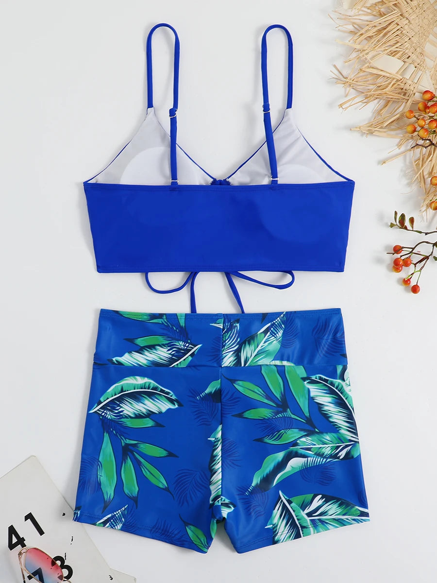 Women's 2025 Stylish Drawstring Swimsuit – High Waist Two-Piece