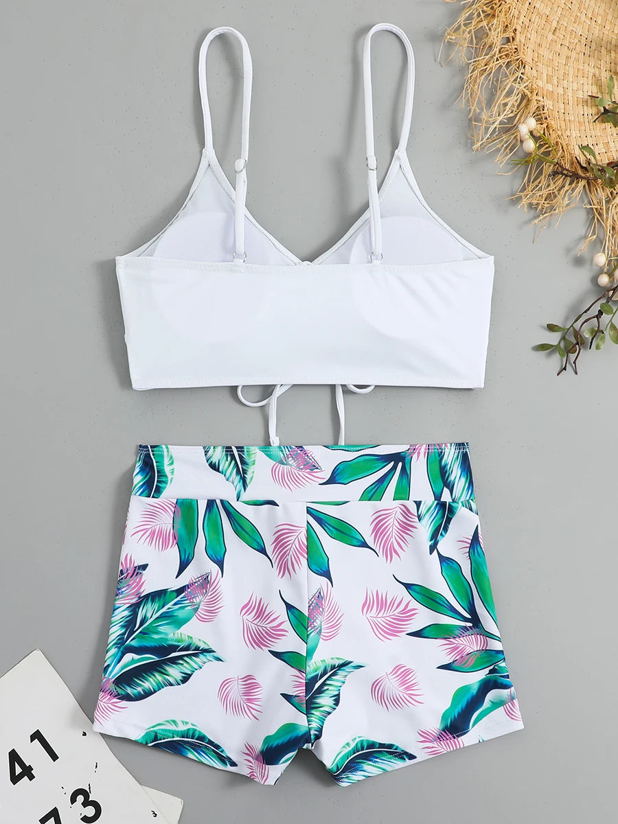Women's 2025 Stylish Drawstring Swimsuit – High Waist Two-Piece