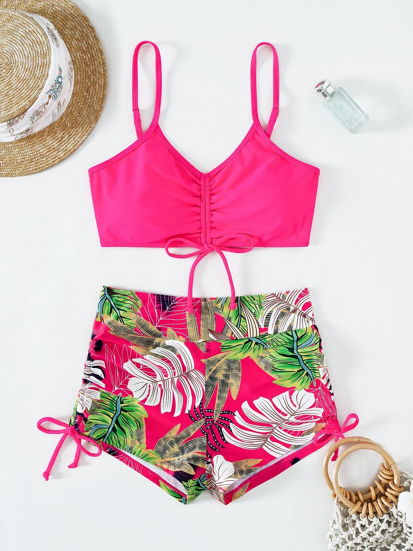 Women's 2025 Stylish Drawstring Swimsuit – High Waist Two-Piece