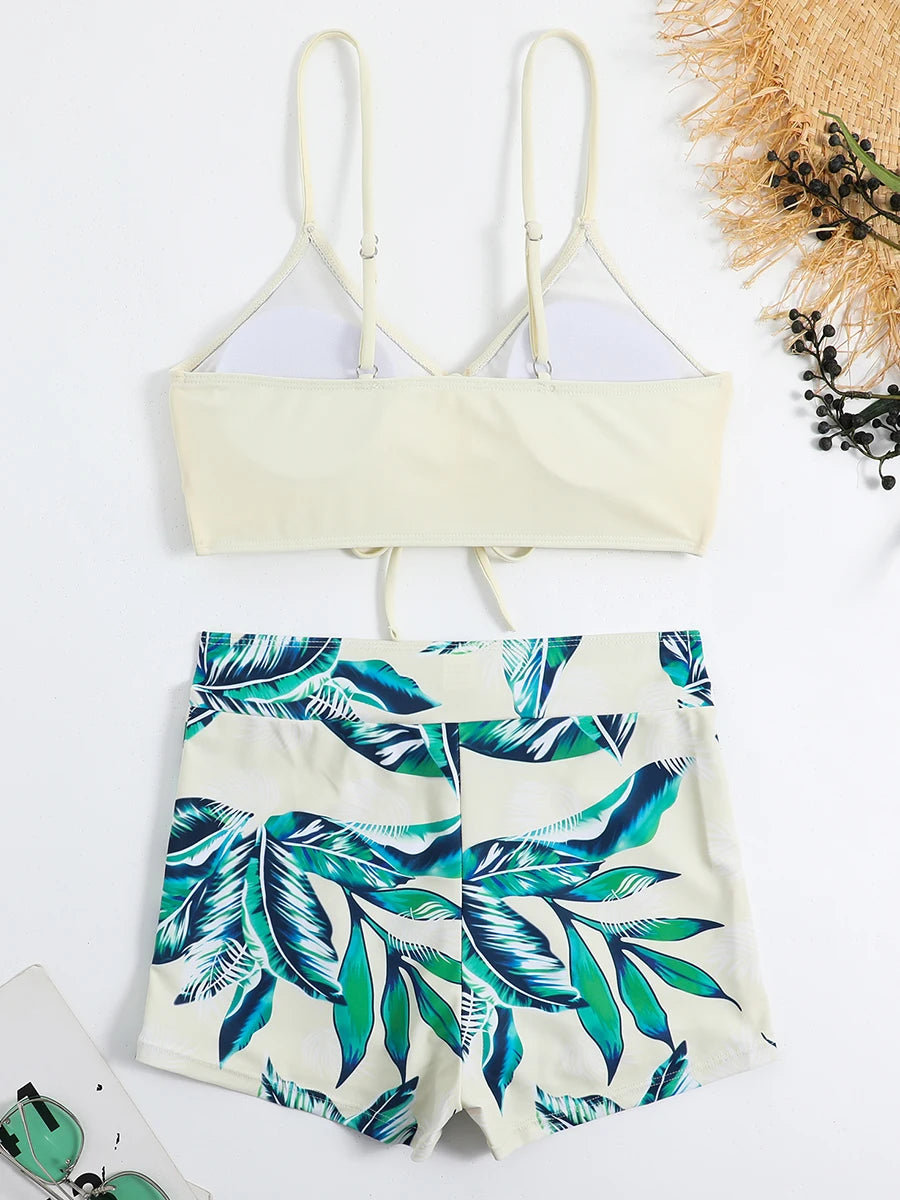 Women's 2025 Stylish Drawstring Swimsuit – High Waist Two-Piece