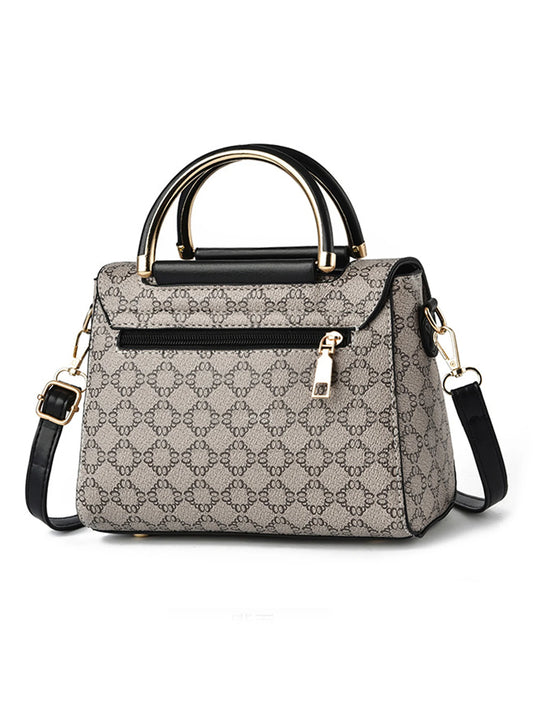 Fashionable Geometric Print Handbag – Elegant, Versatile Shoulder & Large Capacity Crossbody Bag