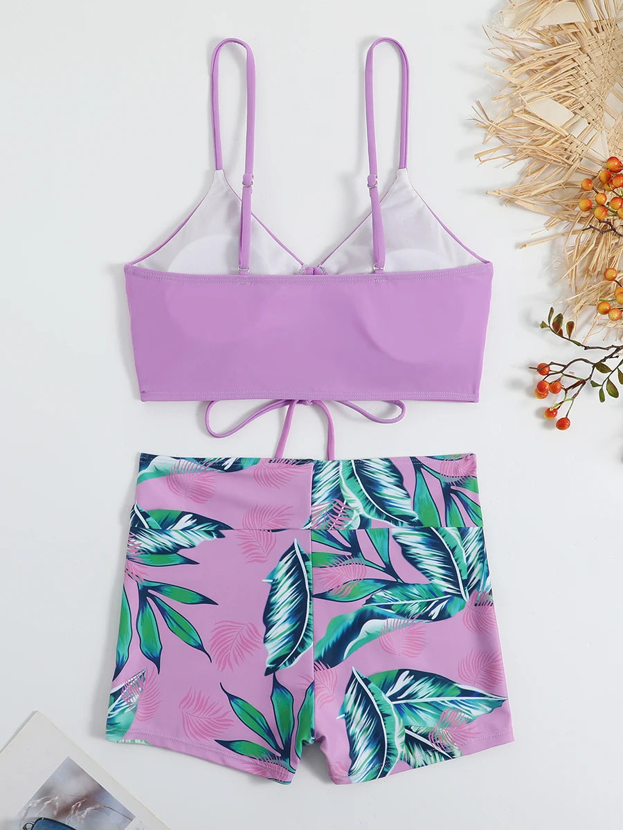 Women's 2025 Stylish Drawstring Swimsuit – High Waist Two-Piece