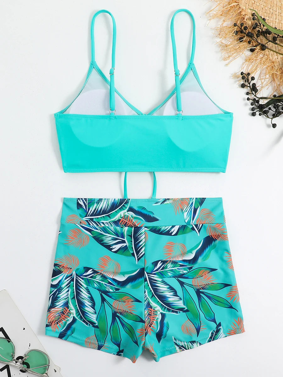 Women's 2025 Stylish Drawstring Swimsuit – High Waist Two-Piece
