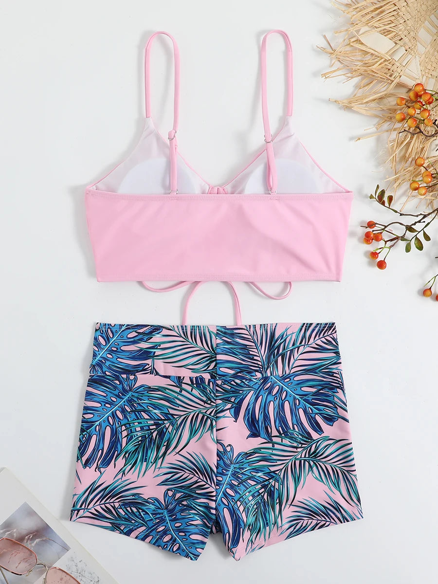 Women's 2025 Stylish Drawstring Swimsuit – High Waist Two-Piece