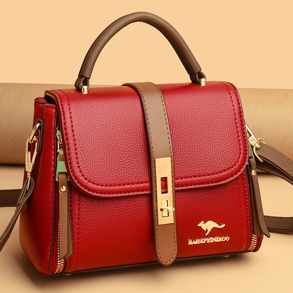 Genuine Leather Designer Shoulder Bag – Luxury Crossbody Tote for Women