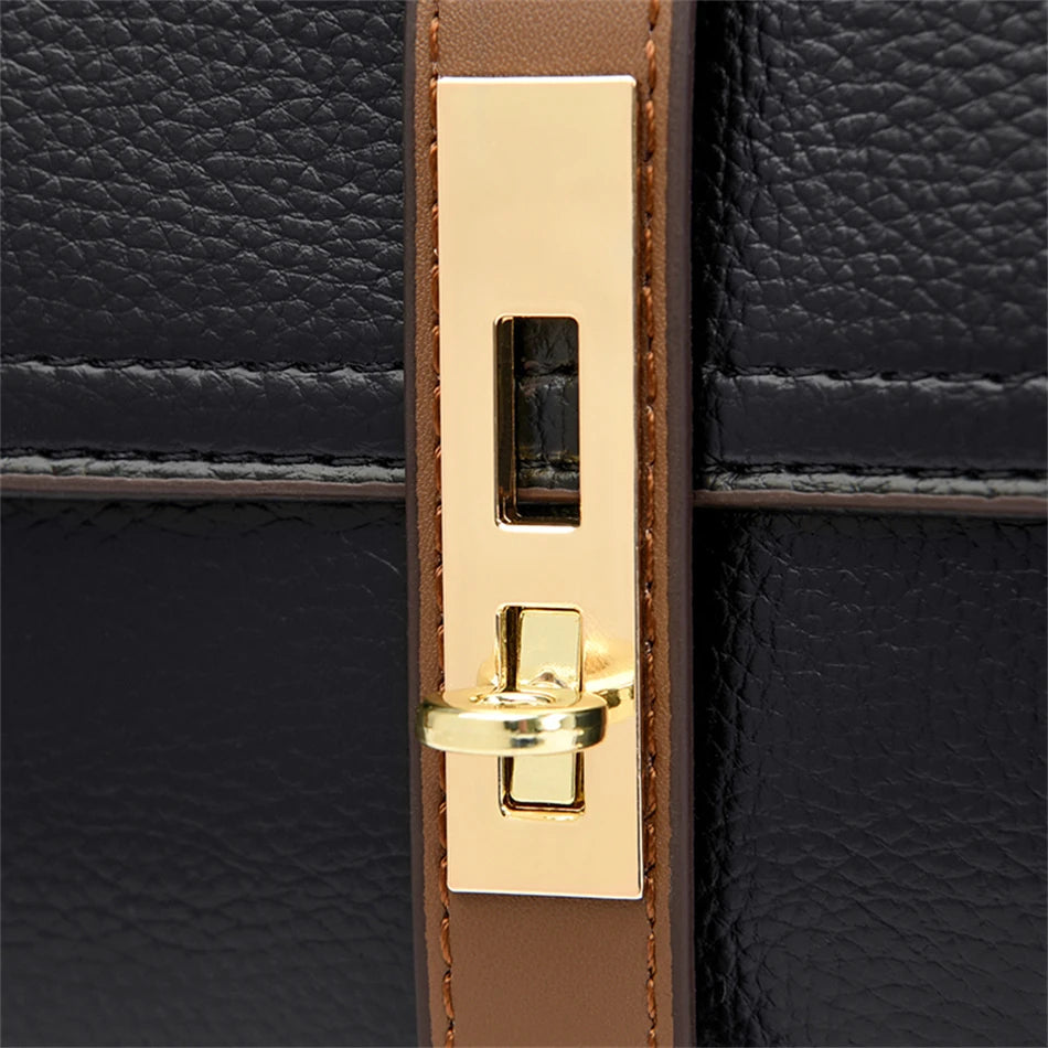 Genuine Leather Designer Shoulder Bag – Luxury Crossbody Tote for Women